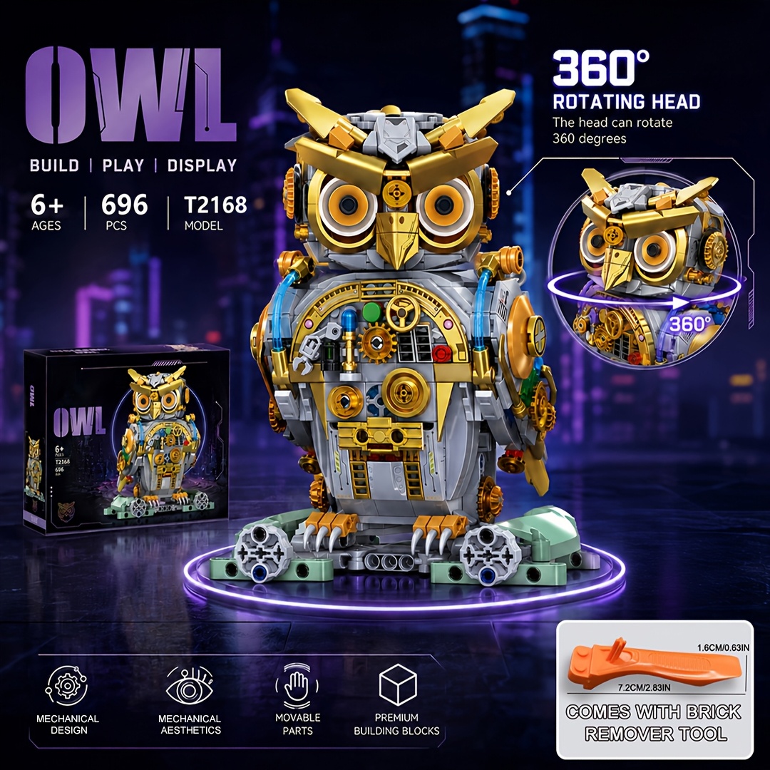 696pcs Owl Stacking Building Blocks Toy Set